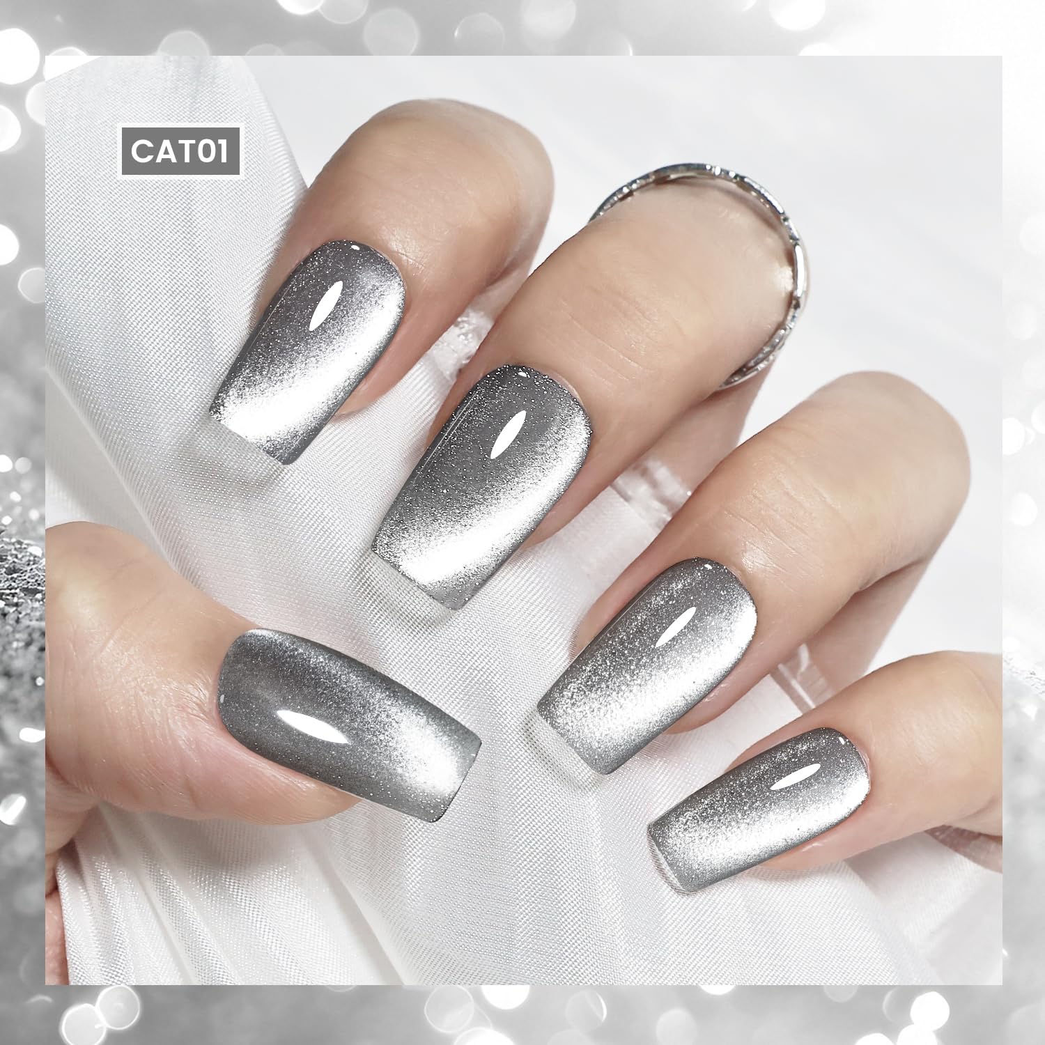JODSONE cat-eye effect closeup highlighting magnetic stripe for eye-catching nails