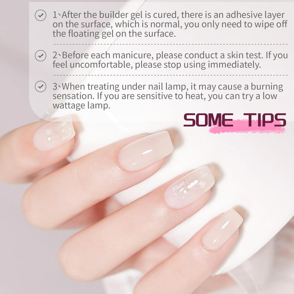 JODSONE clear builder gel bottle close-up highlighting strong foundation