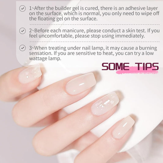JODSONE clear builder gel bottle close-up highlighting strong foundation