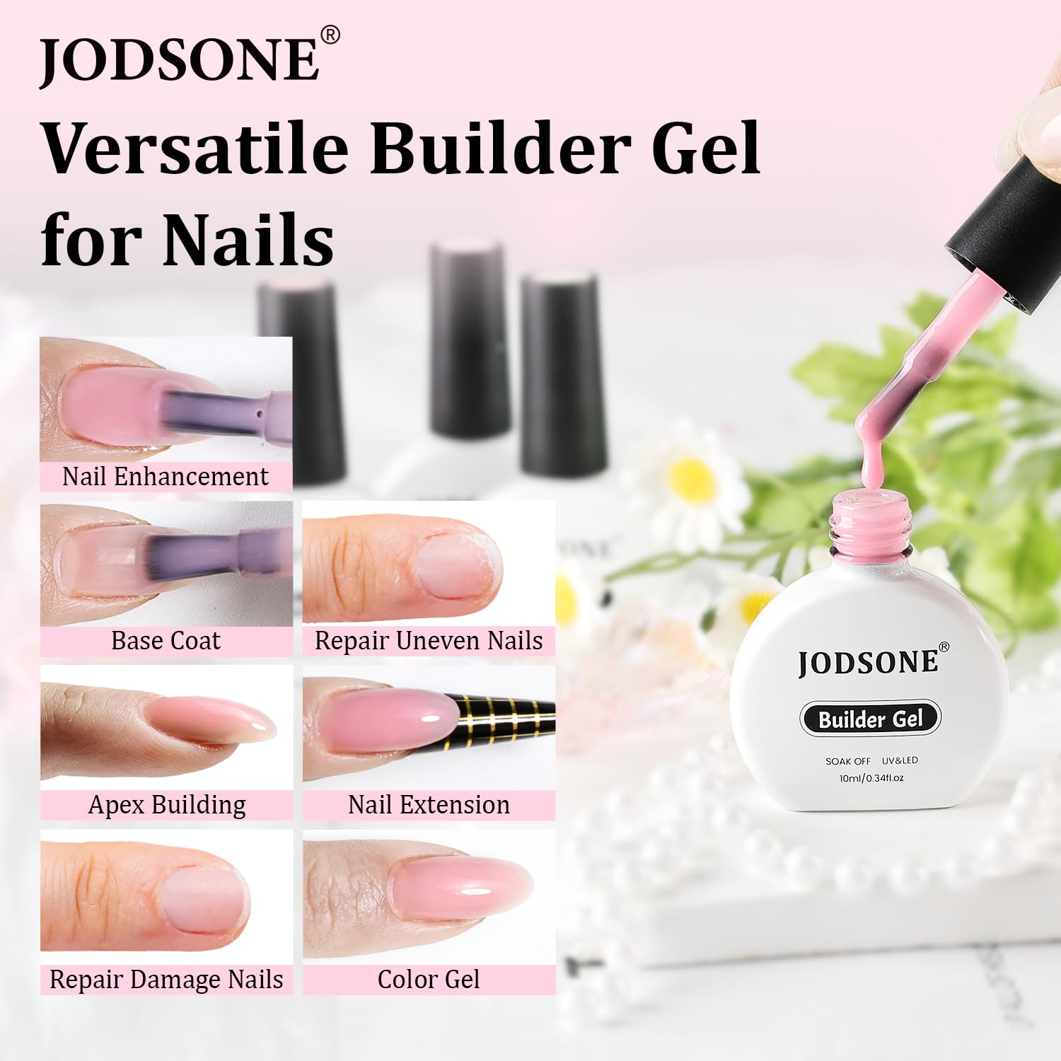 JODSONE brush close-up showing smooth gel texture for even application
