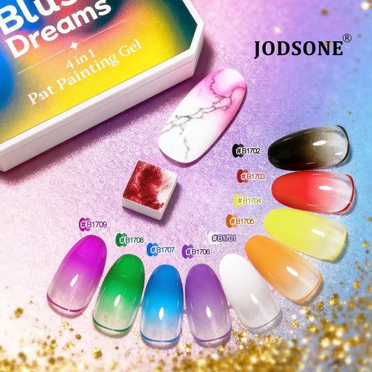 JODSONE close-up gel texture revealing silky, even patting finish benefit
