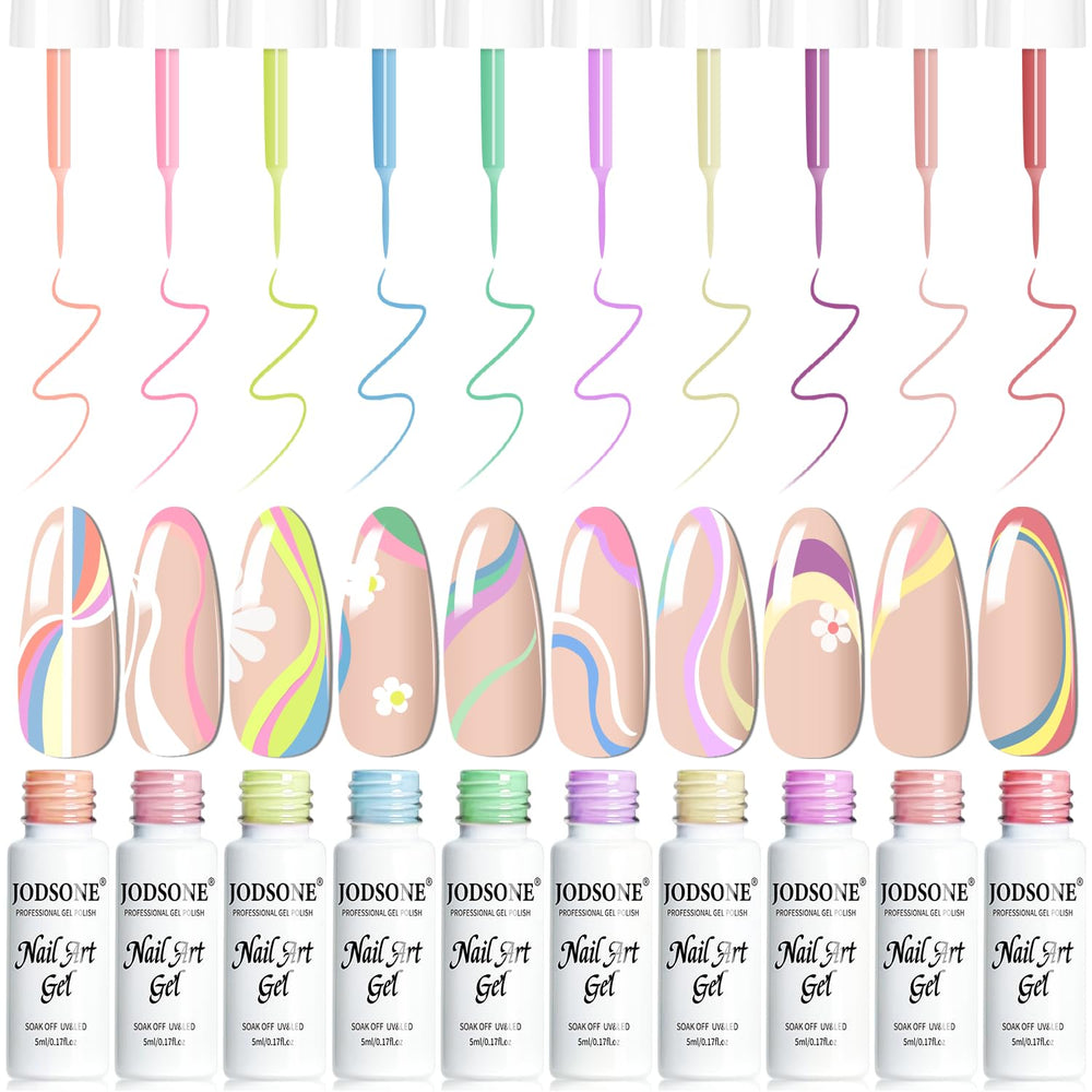 JODSONE color range row displaying ten shades from pink to purple