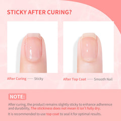 JODSONE cured nail extension on hand demonstrating strong, glossy apex