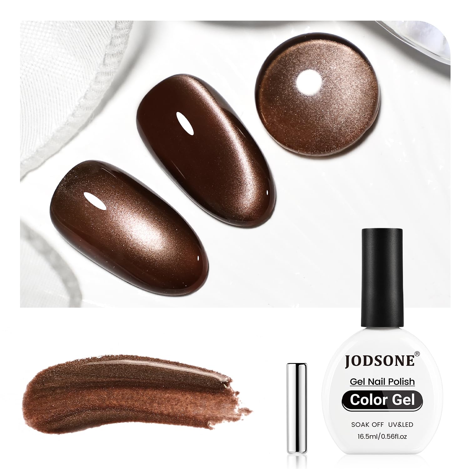 JODSONE bottle front view showing label and dark brown shade, ideal for salon use
