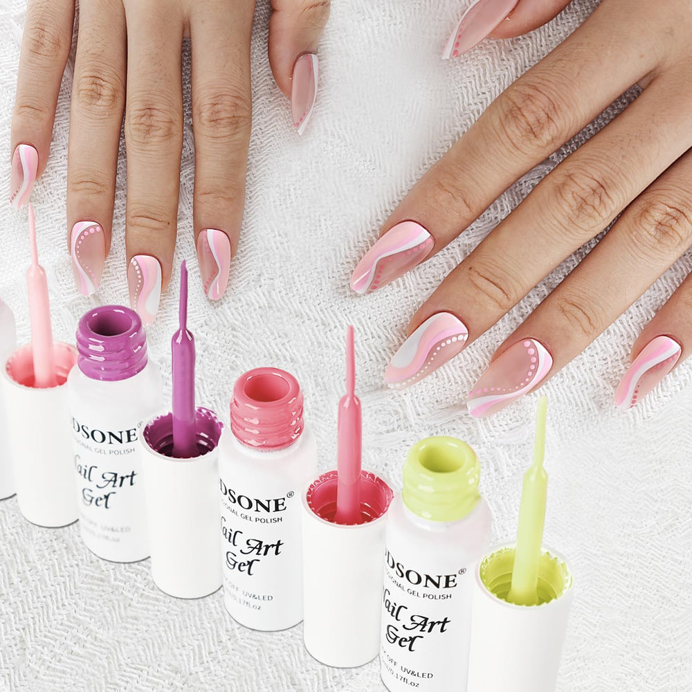 JODSONE finished nail art lifestyle image showing vibrant designed manicure