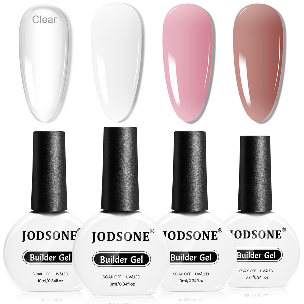 JODSONE front packaging showing four builder gel bottles and product benefits