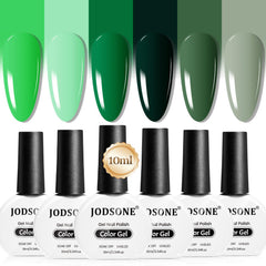 JODSONE front packaging showing six green gel bottles and benefits