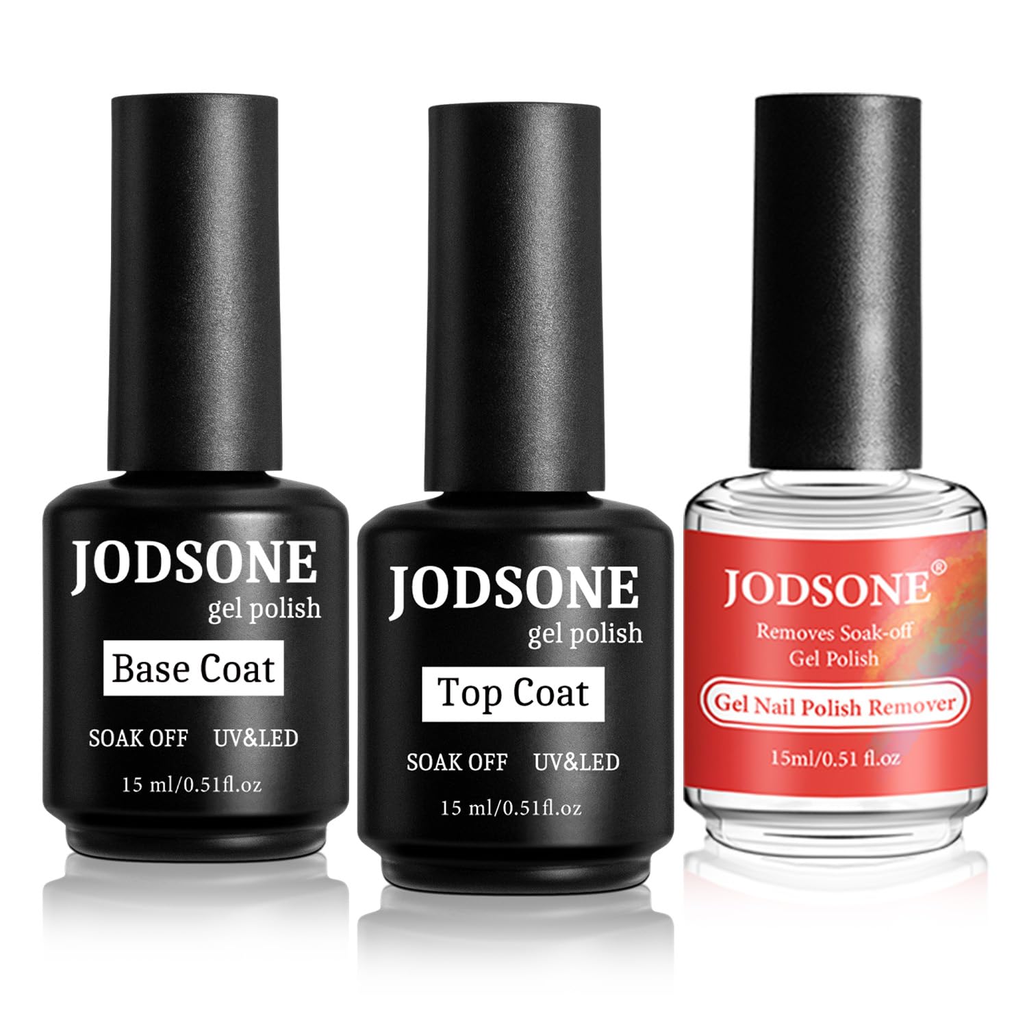 JODSONE front packaging showing three-piece gel remover kit and easy storage benefit