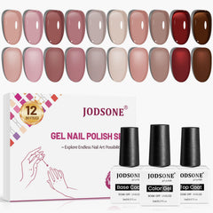 JODSONE front packaging showing all 12 gel bottles and branding, clear organization benefit