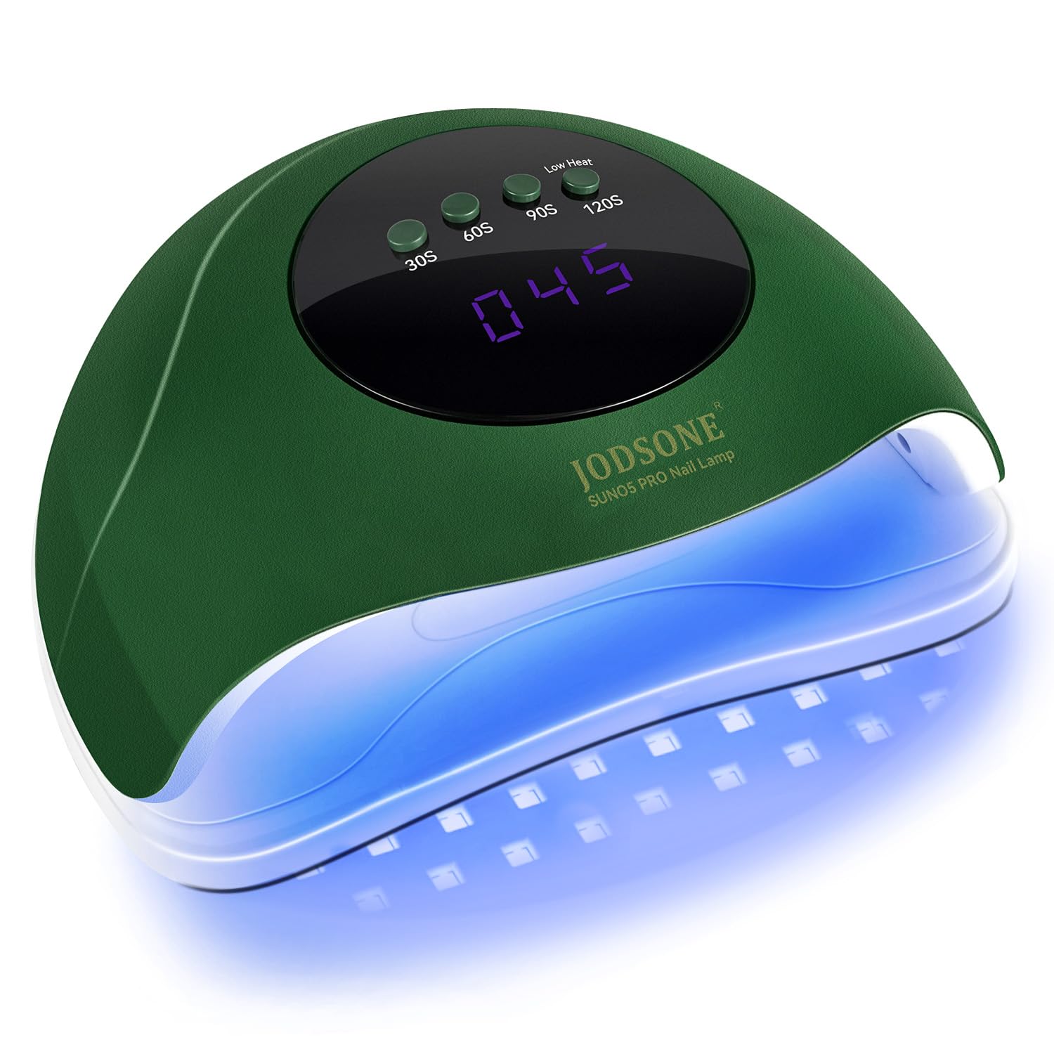 JODSONE front view showing compact lamp and benefits for quick curing