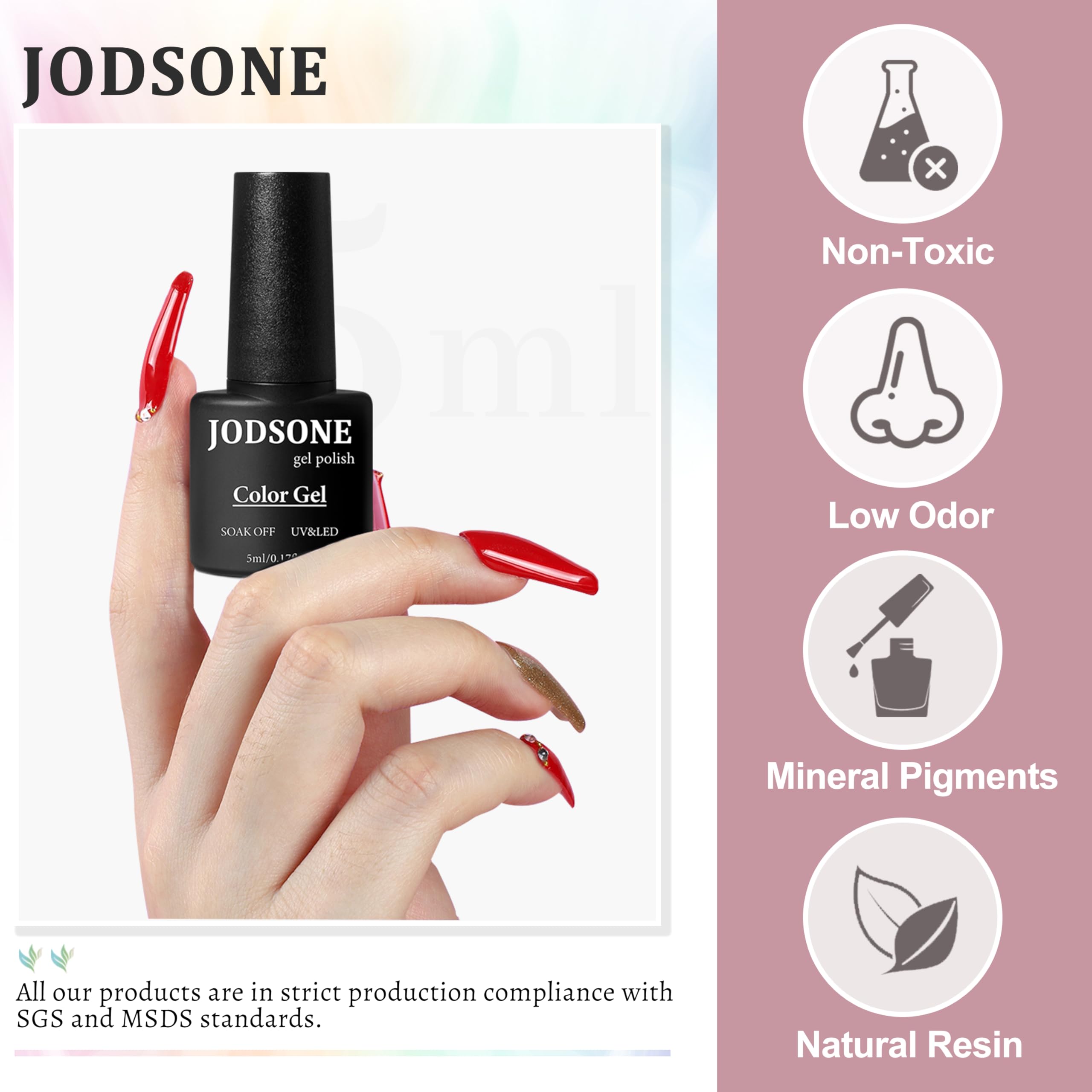 JODSONE glitter topcoat sparkle on nails showing textured shine benefit festive accents