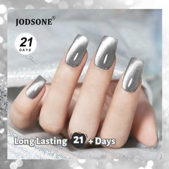 JODSONE hand wearing finished nails in lifestyle setting for polished look benefit