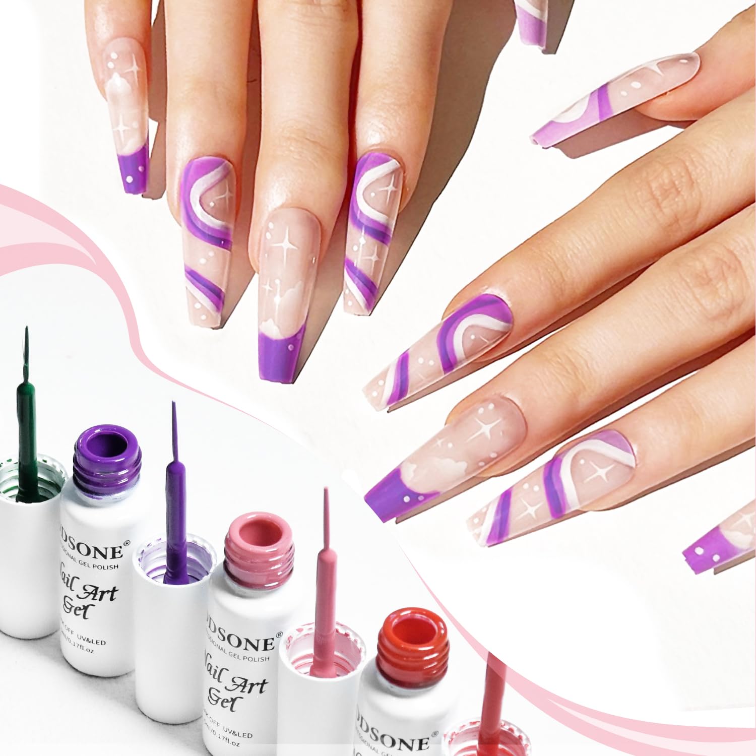 JODSONE brush in use creating detailed nail art for professional-looking results