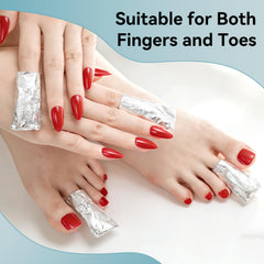 JODSONE foil wrap in use on a fingertip for faster, cleaner gel removal