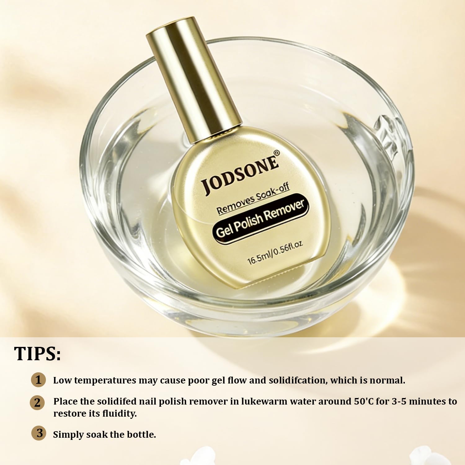 JODSONE ingredient label detail highlighting milder solvent blend