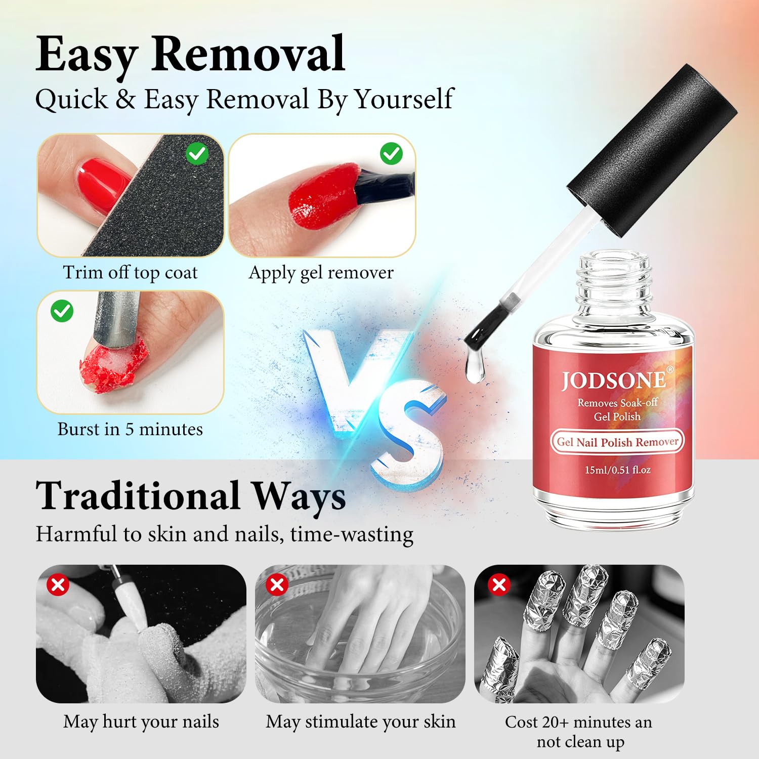 JODSONE latex tape bottle detail, protecting skin during gel removal