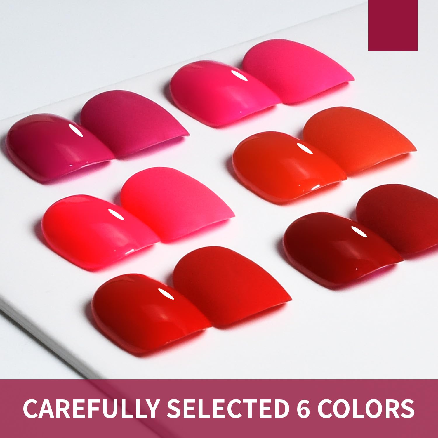 JODSONE lifestyle evening look nails showcasing glossy finish and bold red style