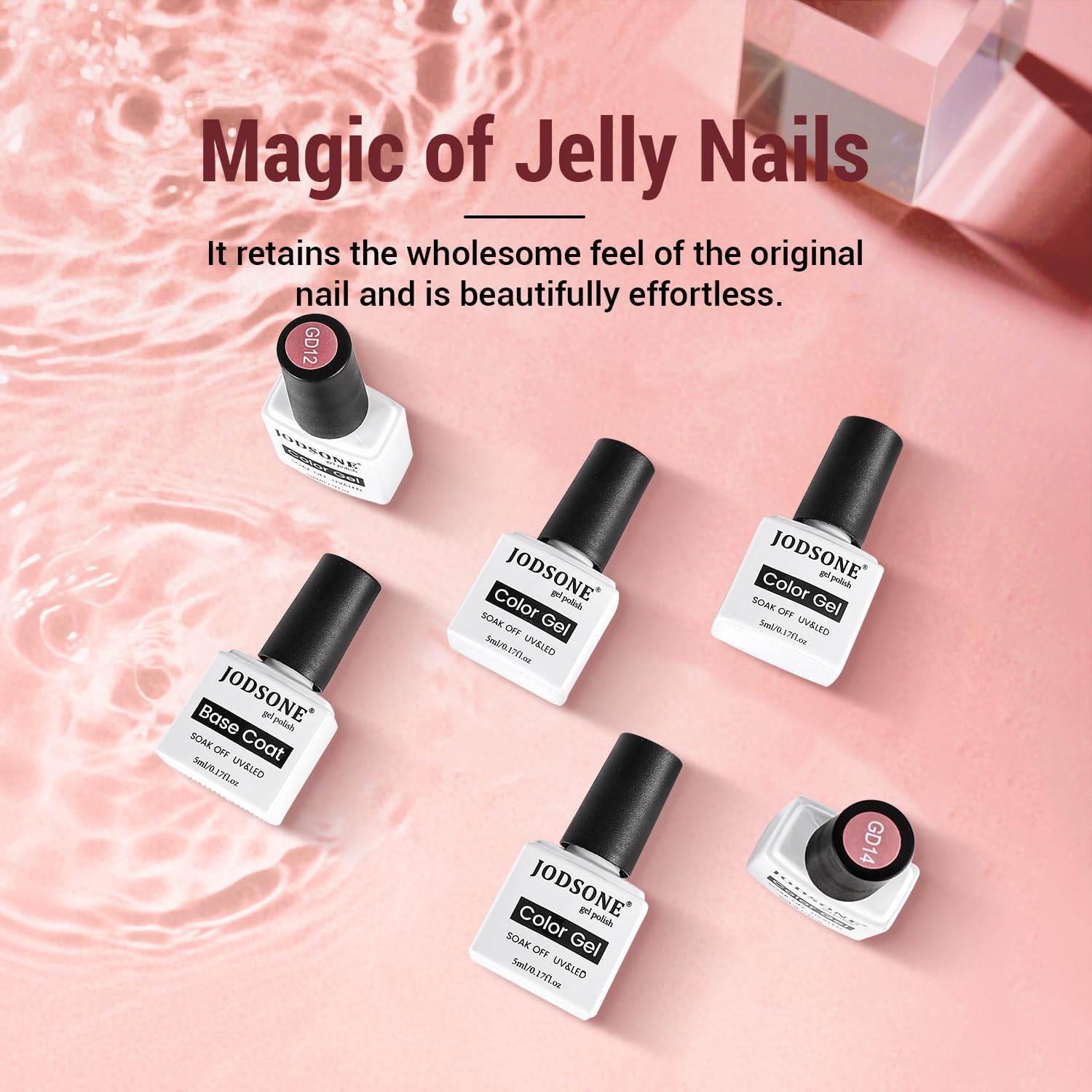 JODSONE lifestyle handshot wearing jelly manicure, showcases natural glossy result