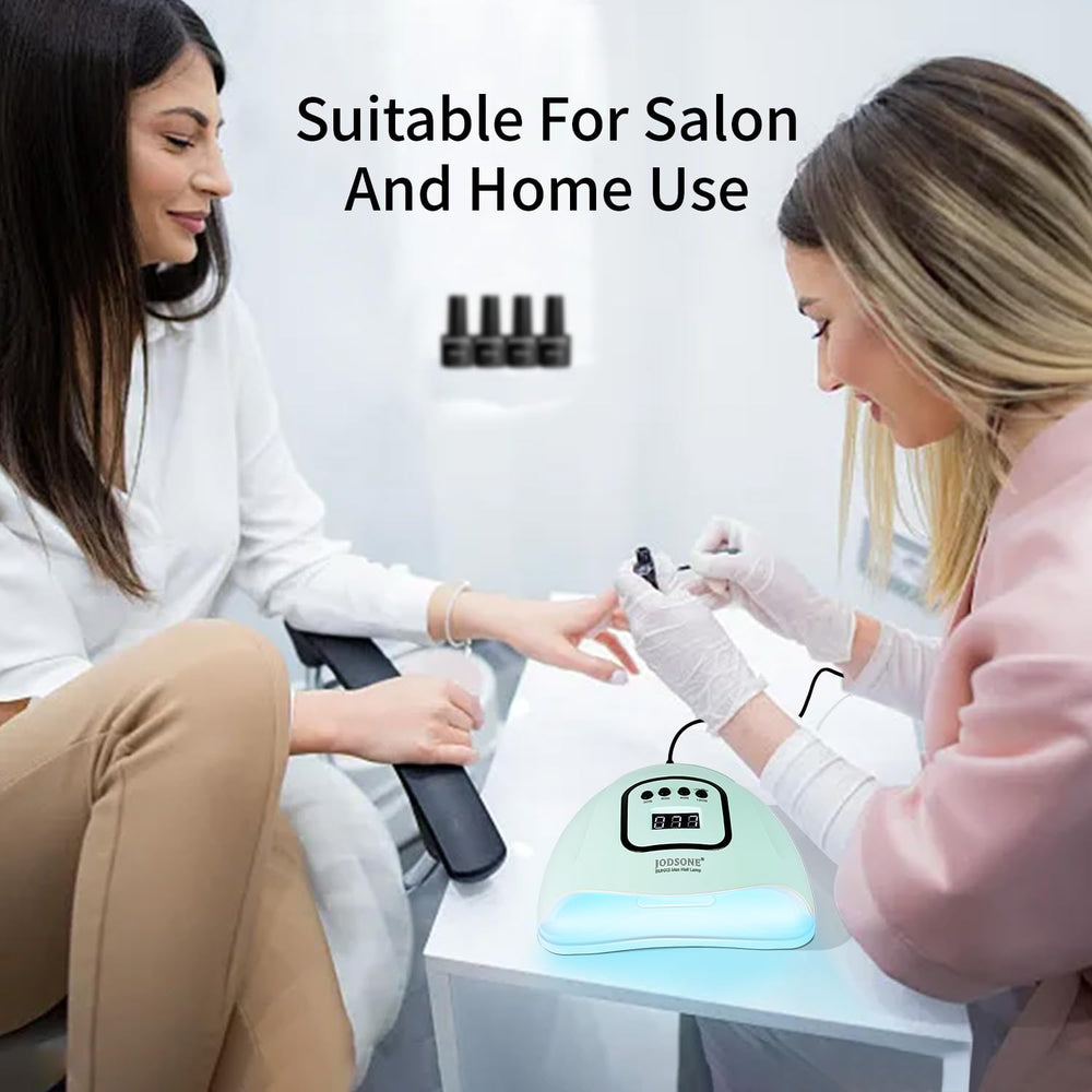 JODSONE in a home salon setup showing stylish light green lamp elevates decor benefit