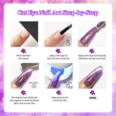 JODSONE in salon-style setting with finished cat-eye nails for professional look inspiration