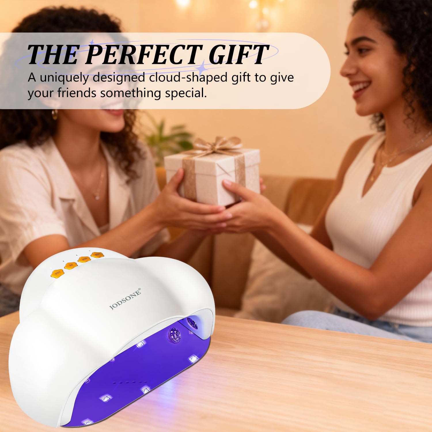 JODSONE lamp on table during a manicure offering professional results at home