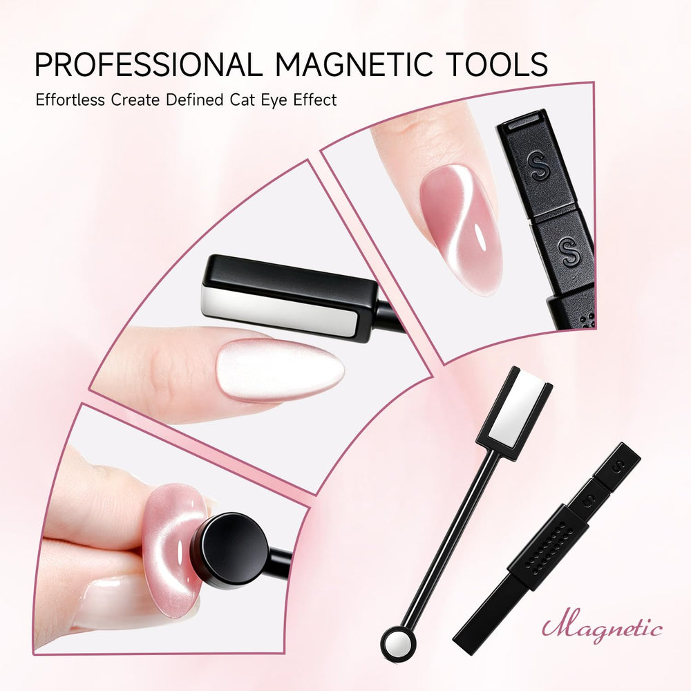 JODSONE magnet being held above nail during application for accurate shaping