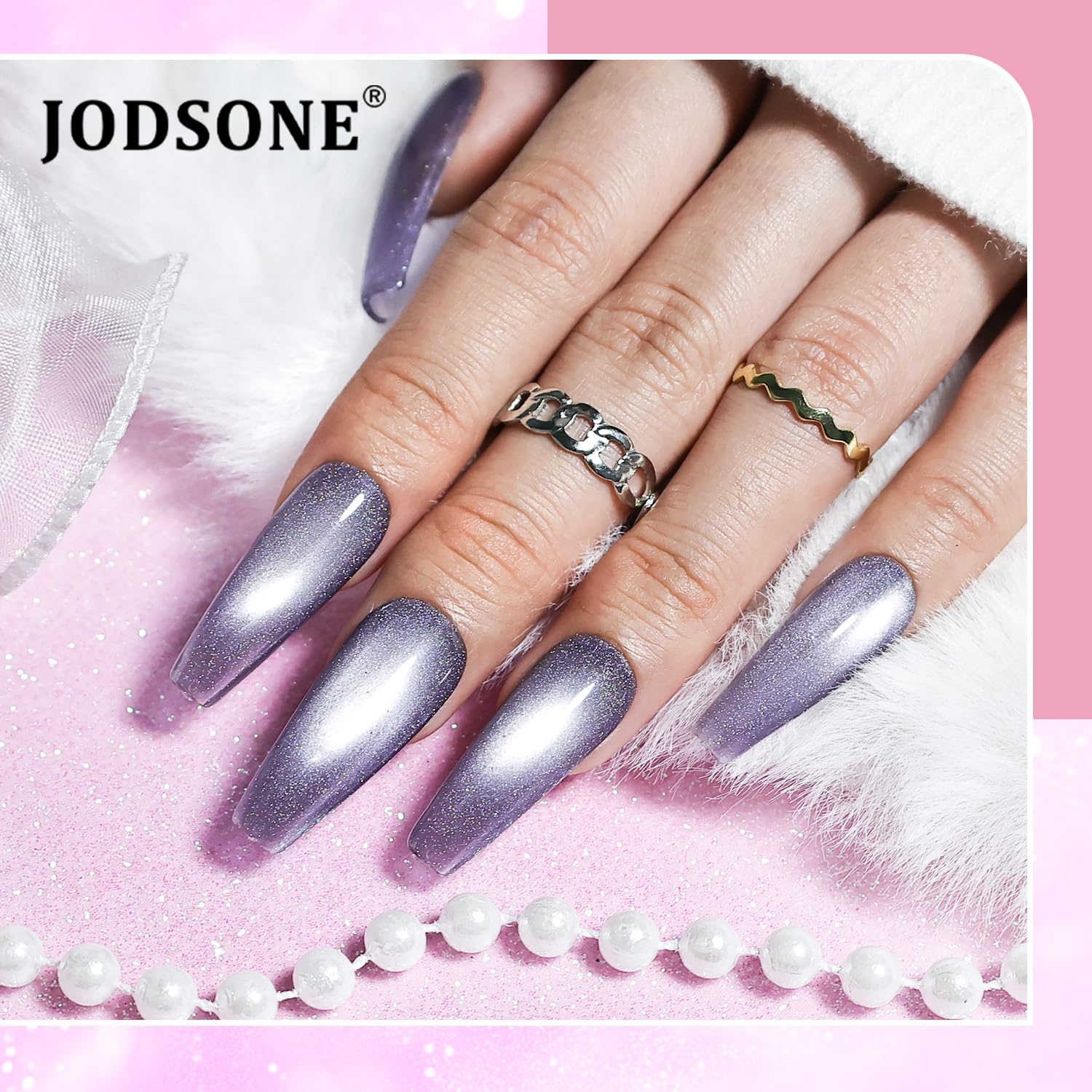 JODSONE magnet stick held above nail to demonstrate creating precise cat-eye lines