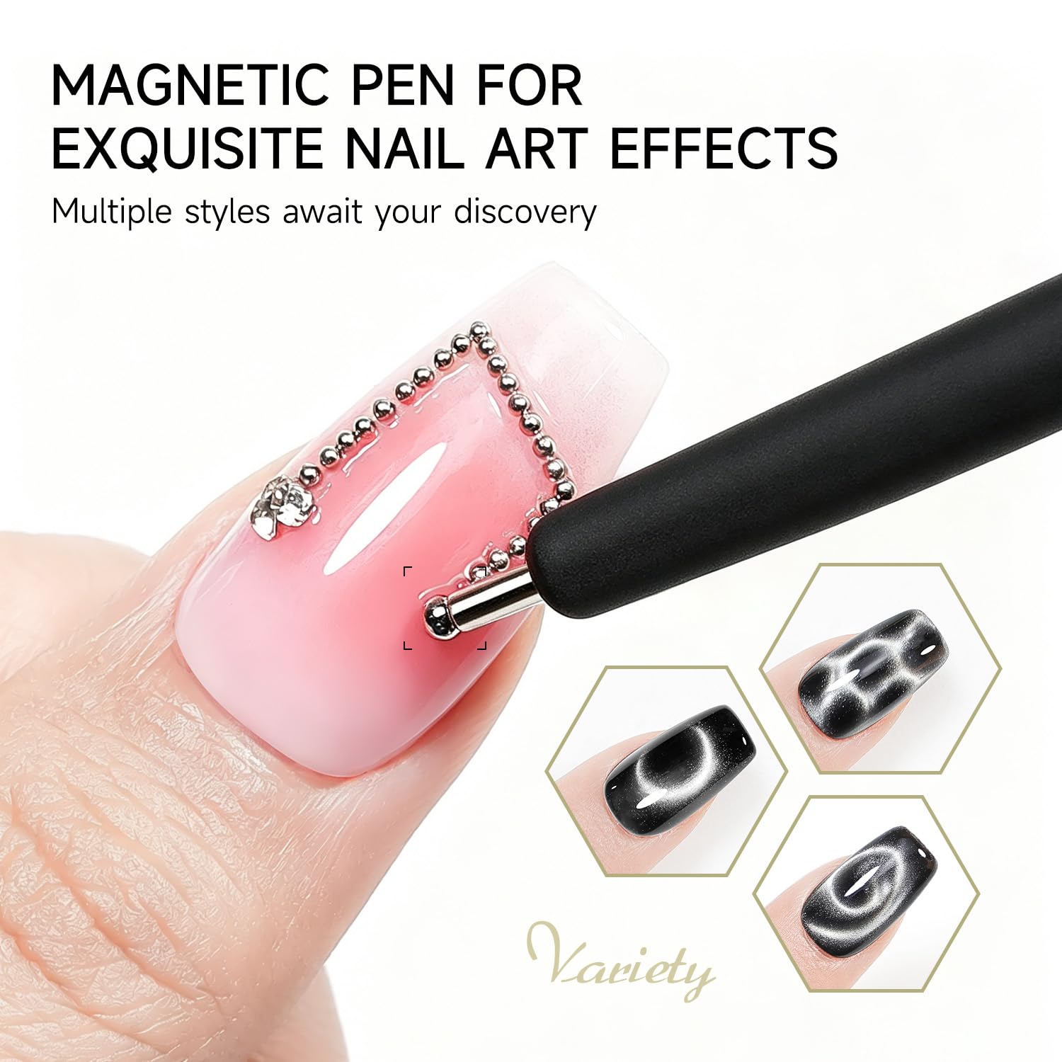 JODSONE magnetic nail art pen in use creating swirls and lines