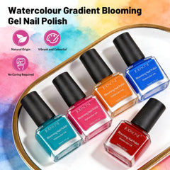 JODSONE marble finished nail showcasing blended floral marble effect