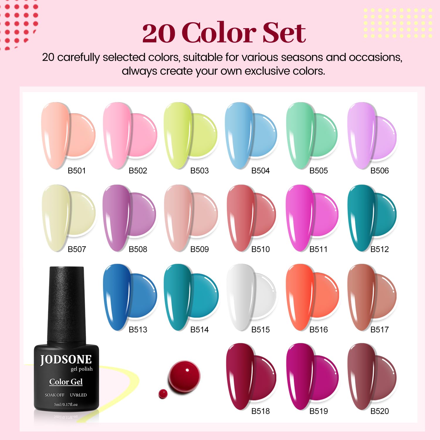 JODSONE matte vs gloss demo on nails illustrating finish choice benefit