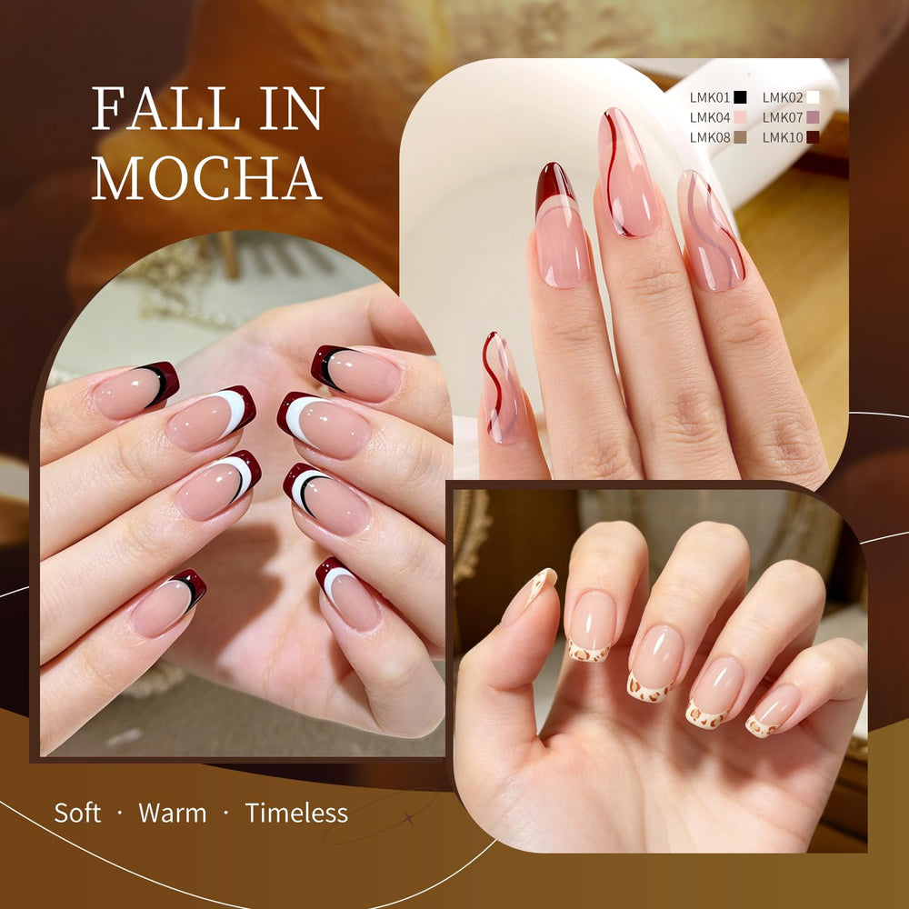 JODSONE arranged glass bottles flatlay showing color variety for coordinated manicure looks