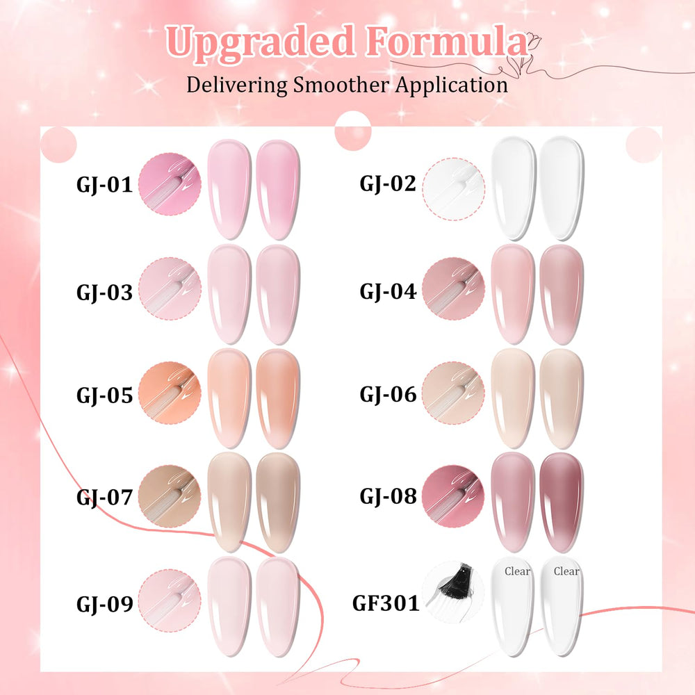 JODSONE open kit layout with all ten gels and coats visible for convenience
