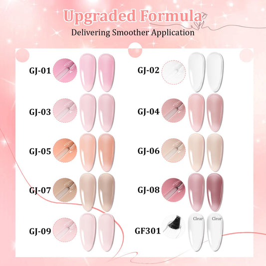 JODSONE open kit layout with all ten gels and coats visible for convenience