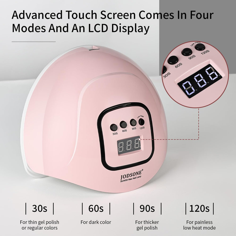 JODSONE lamp LCD close-up displaying timer settings and easy readout