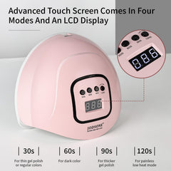 JODSONE lamp LCD close-up displaying timer settings and easy readout