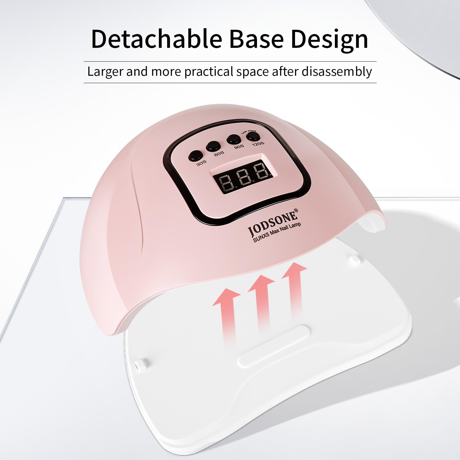 JODSONE lamp side profile highlighting stylish pink finish and build