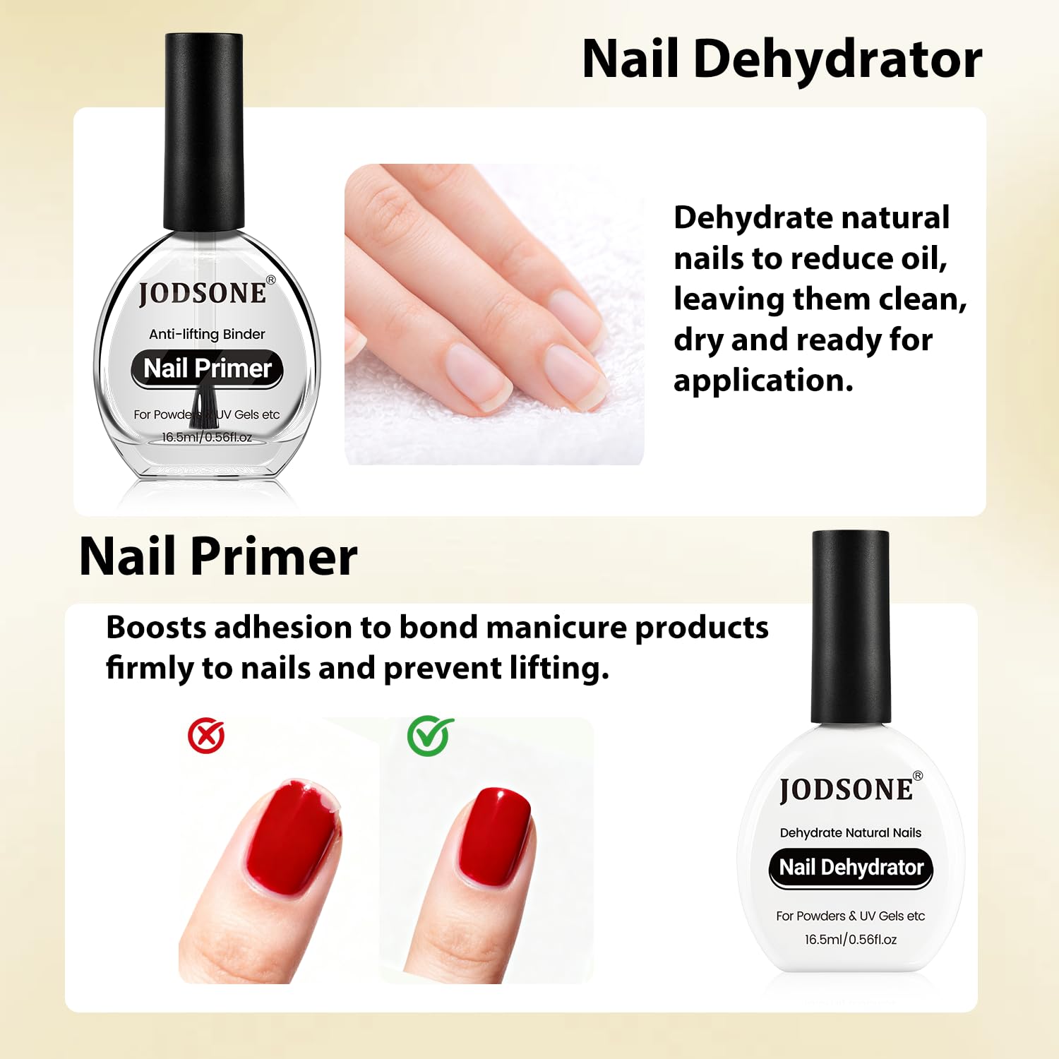 JODSONE primer label detail highlighting acid-free adhesion benefit