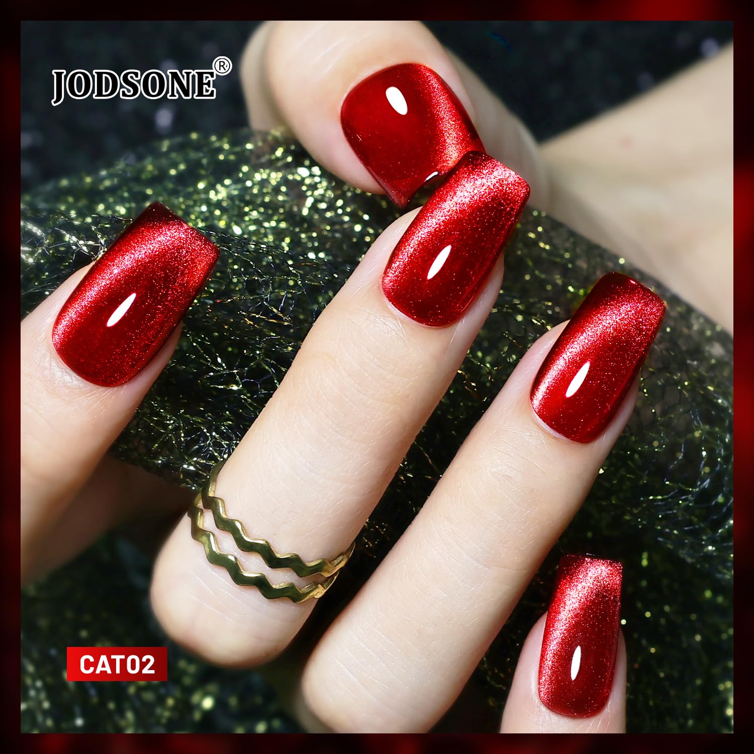 JODSONE brush stroke of CAT02 red showing smooth coverage and easy application