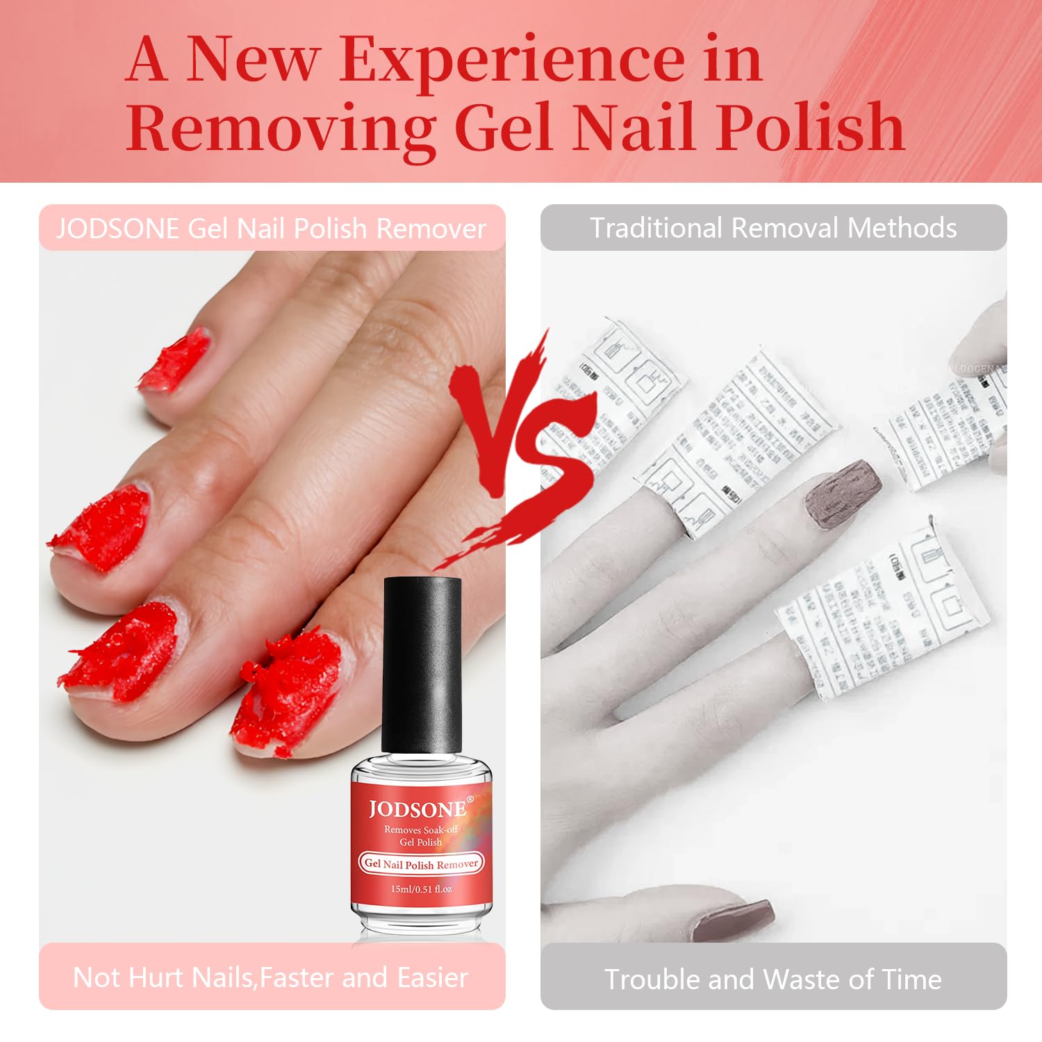 JODSONE softened gel lifting from nail illustrating faster removal