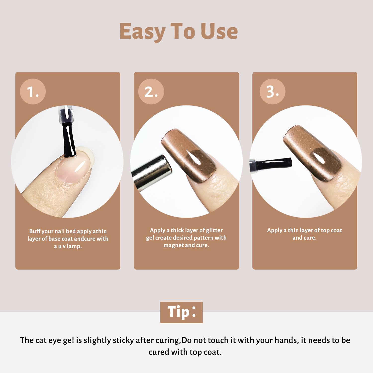 JODSONE finished nails lifestyle shot showing glossy cat-eye nails for stylish look benefit