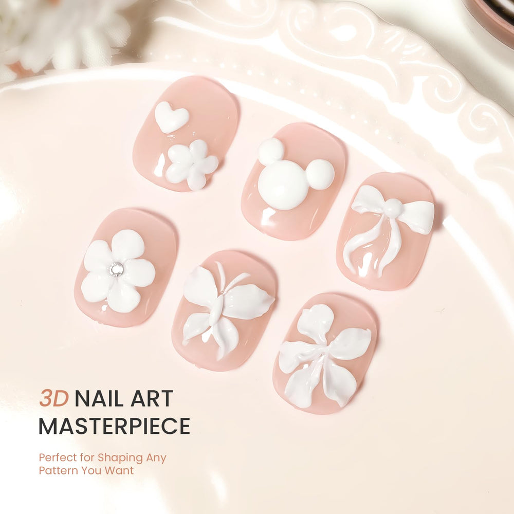 JODSONE gel being pressed with a spatula to create raised nail art accurately