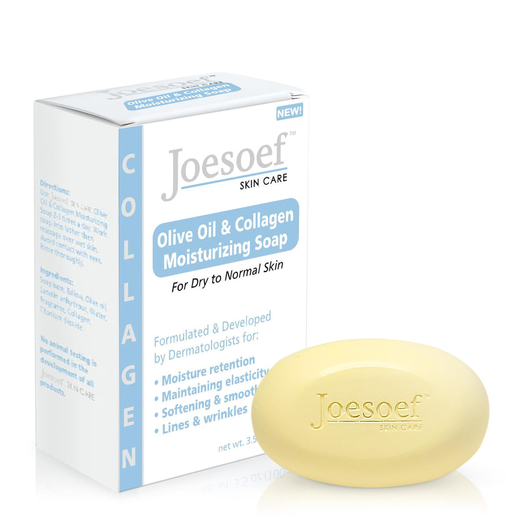 JOESOEF front packaging showing olive oil and collagen benefits