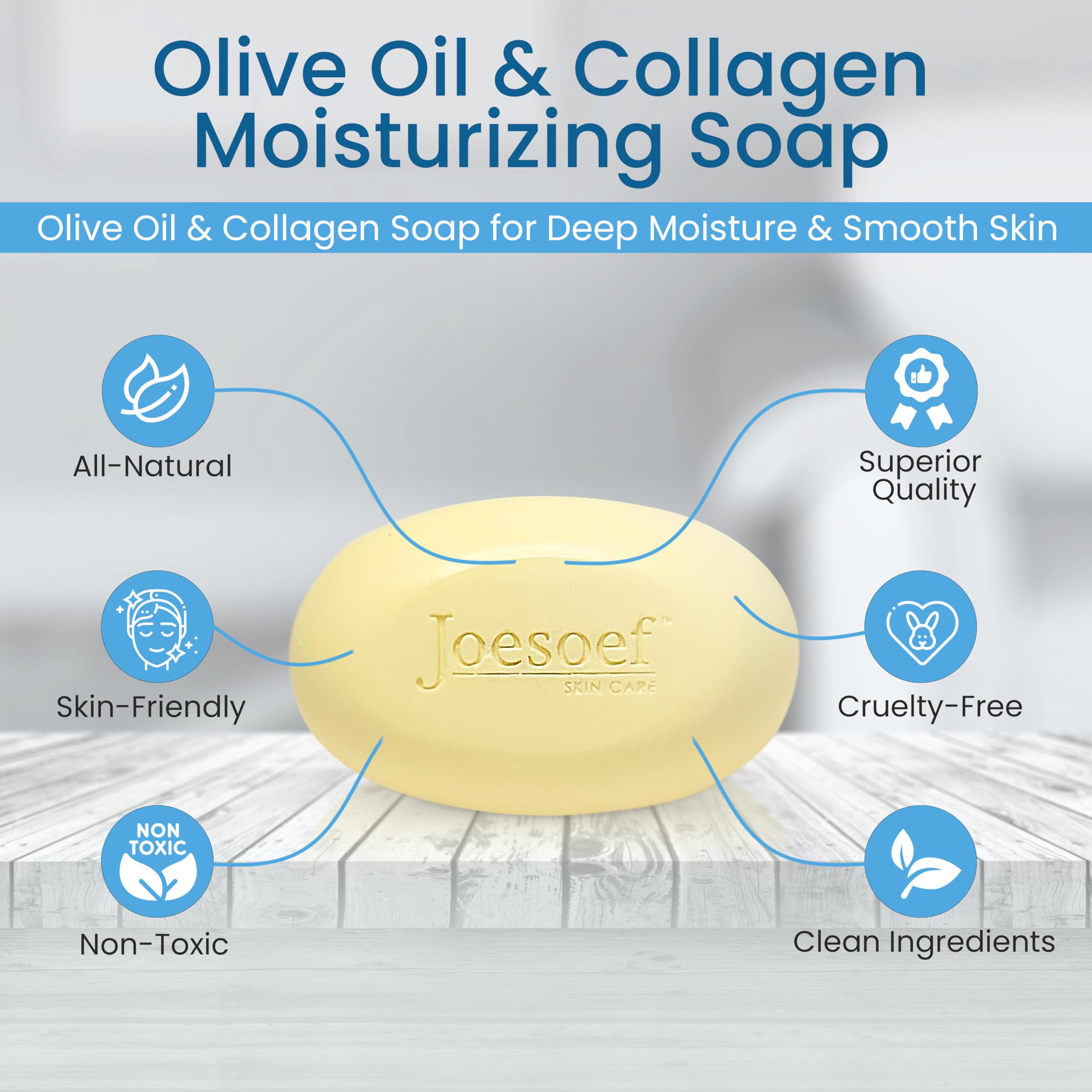 JOESOEF close-up of soap texture highlighting nourishing olive oil