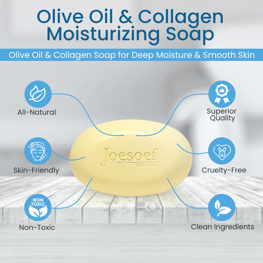 JOESOEF close-up of soap texture highlighting nourishing olive oil