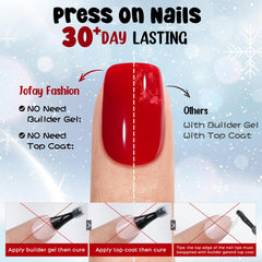 Jofay Fashion applied nails on hand model showing quick polished look