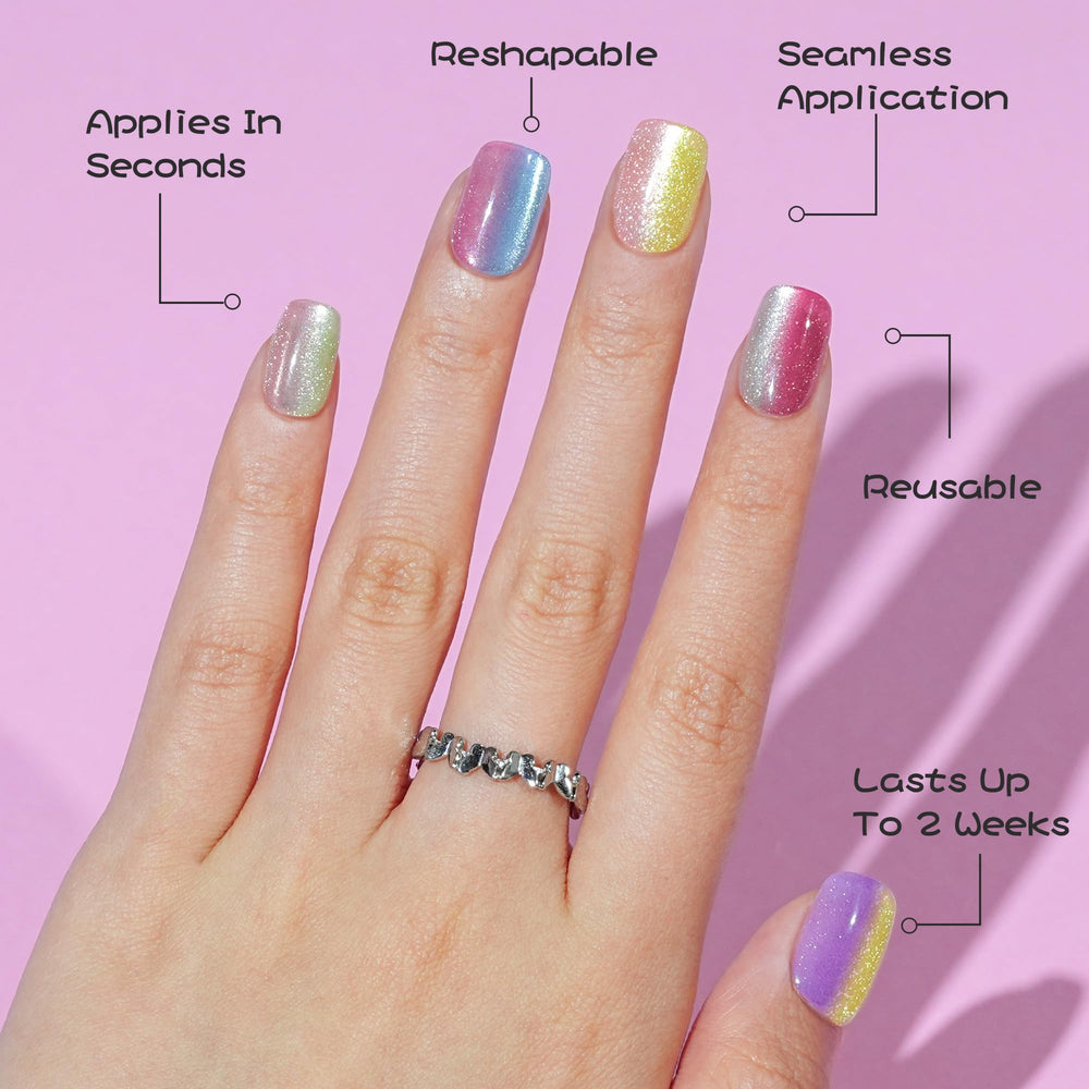 Jofay Fashion close-up of two-color ombre cat eye detail showcases gel depth and shimmer benefit