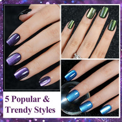 Jofay Fashion neat arrangement of five shades showing color shift versatility