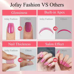 Jofay Fashion nails in use holding coffee showcasing natural look and everyday durability