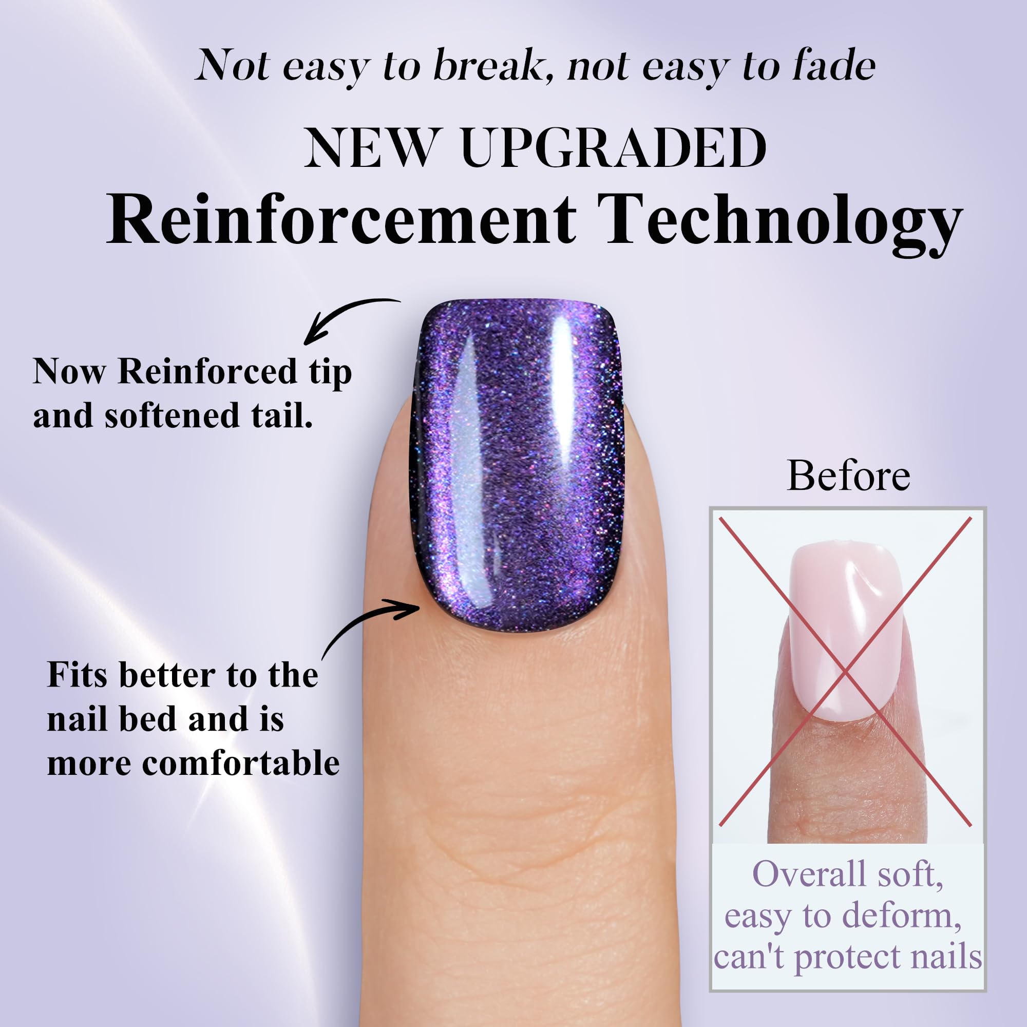 Jofay Fashion short press-on nails on hand demonstrating natural look and comfort
