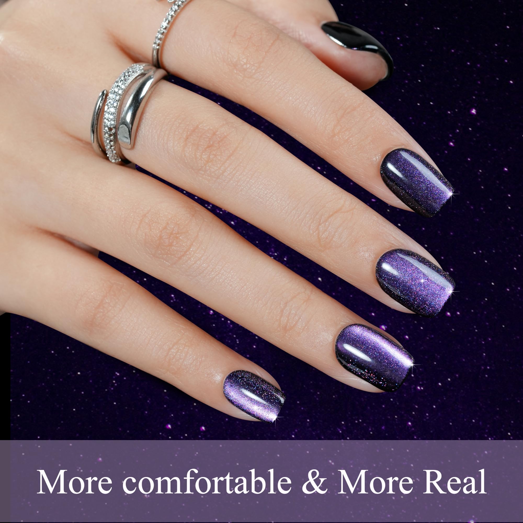 Jofay Fashion nails beside a ruler showing size range for correct fit